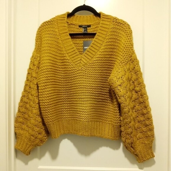 Forever 21 Womens  Sweater Chunky Cable Knit Drop Shoulder - Picture 2 of 7